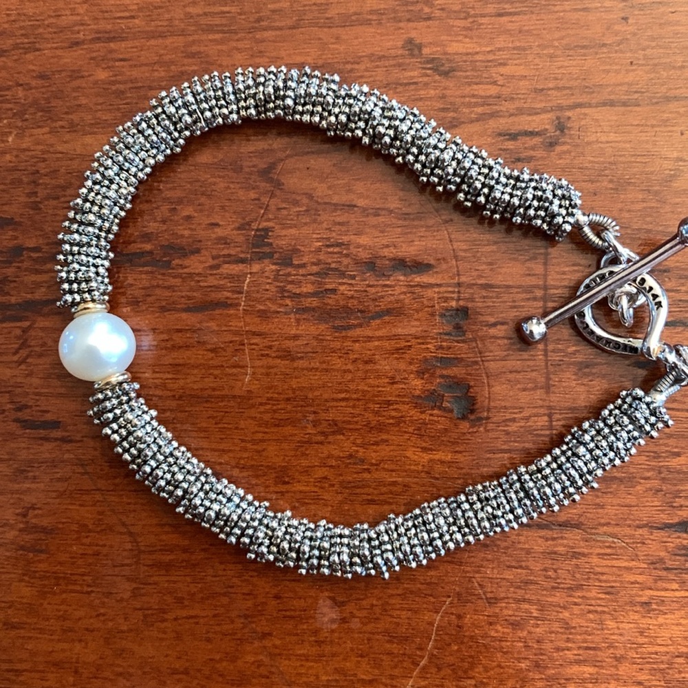 Michael Dawkins Sterling Silver 925 with Solo Pearl Bracelet. - Picture 5 of 6